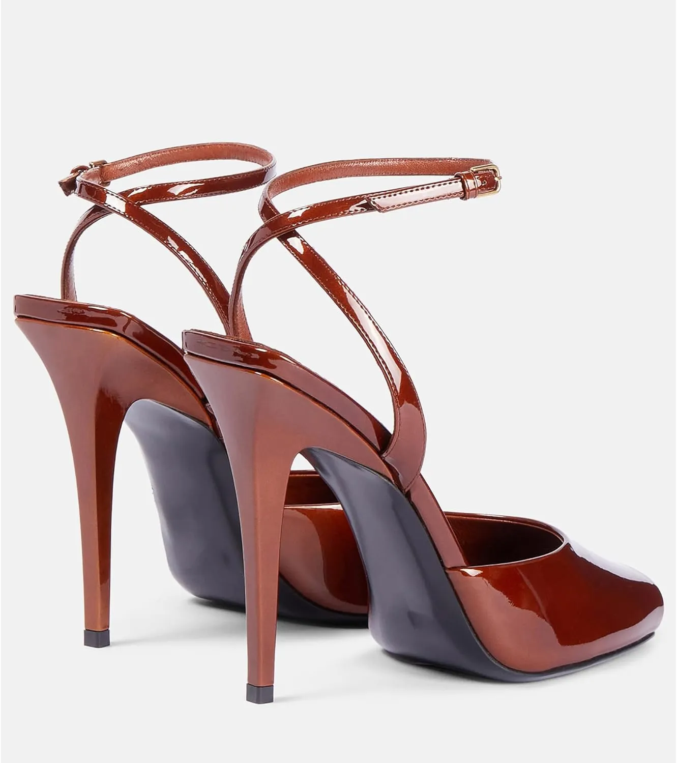 Arqa Womens Stilleto Sandals Covered Square Open Toe Pumps Adjustable Ankle Strap Office Party Dressy Shoes Summer Sexy Elegant 4.1 IN Heels