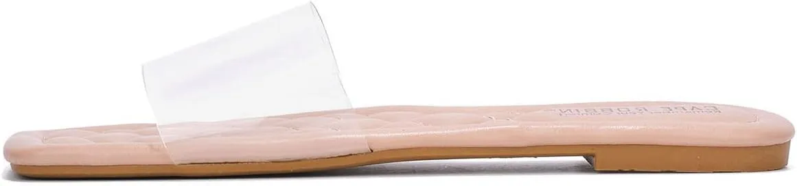 Cape Robbin Women's Transparent Slide Sandals - Slip-On Mule Shoes (Keko)