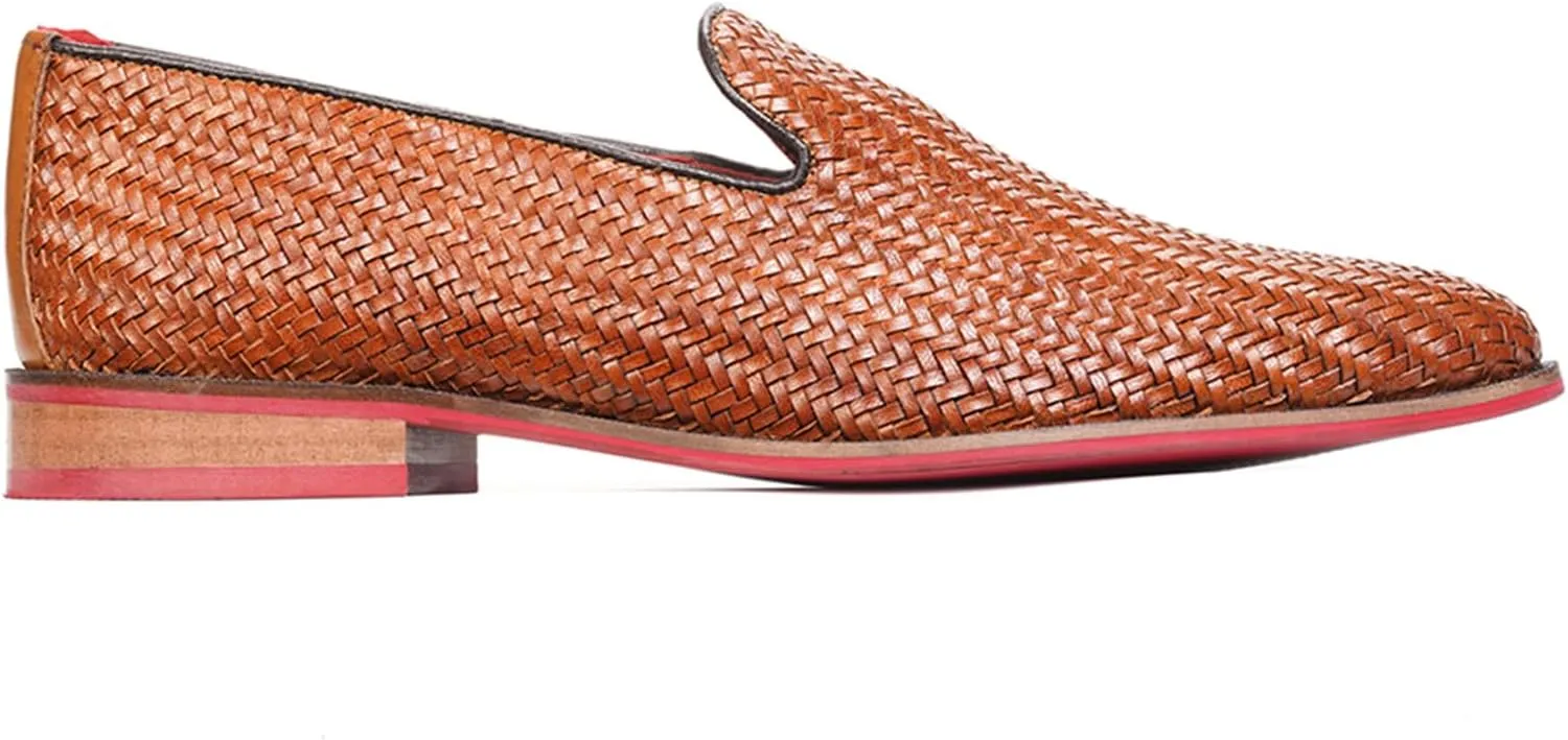 Carlos Santana Gibson Weave Loafer for Men | Calfskin Leather Upper | Ortholite® Footbed & Lightweight Rubber Outsole