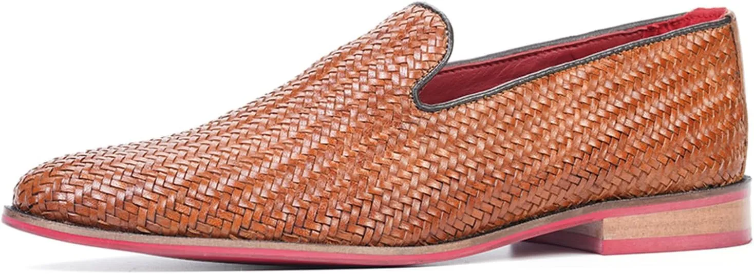 Carlos Santana Gibson Weave Loafer for Men | Calfskin Leather Upper | Ortholite® Footbed & Lightweight Rubber Outsole