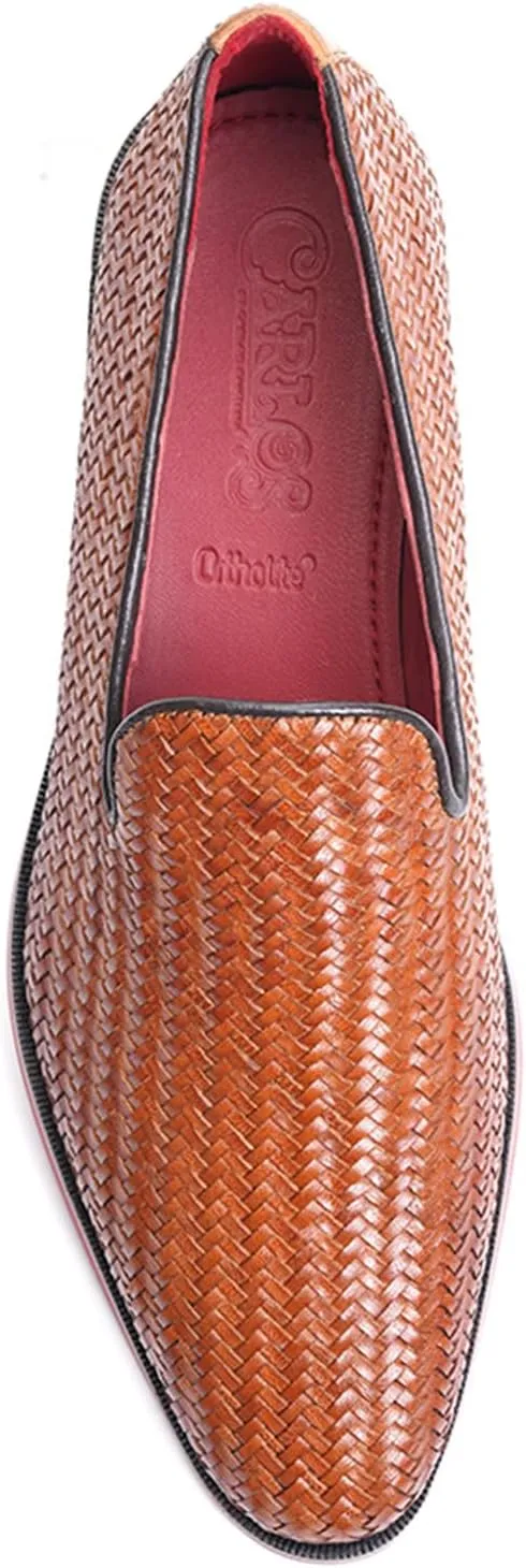 Carlos Santana Gibson Weave Loafer for Men | Calfskin Leather Upper | Ortholite® Footbed & Lightweight Rubber Outsole