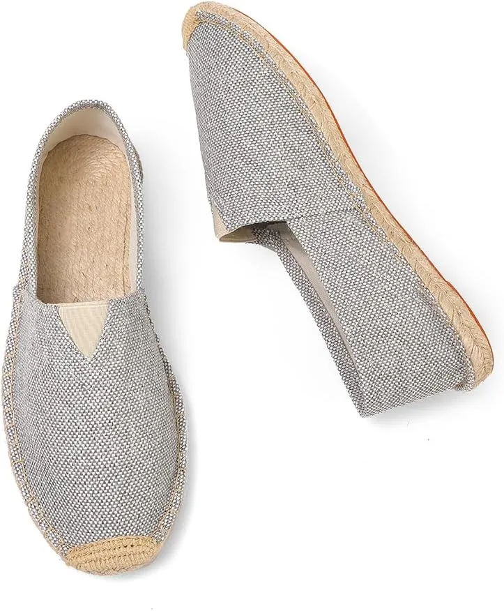 Closed Toe Canvas Slip on Flat Espadrilles Loafers for Men and Women