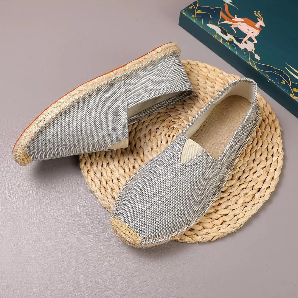 Closed Toe Canvas Slip on Flat Espadrilles Loafers for Men and Women