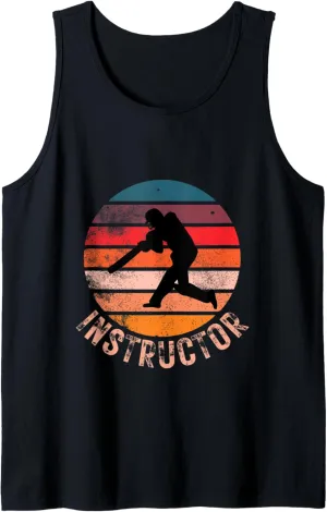 Cricket Instructor Vintage Retro Style Personal Trainer Tank Top