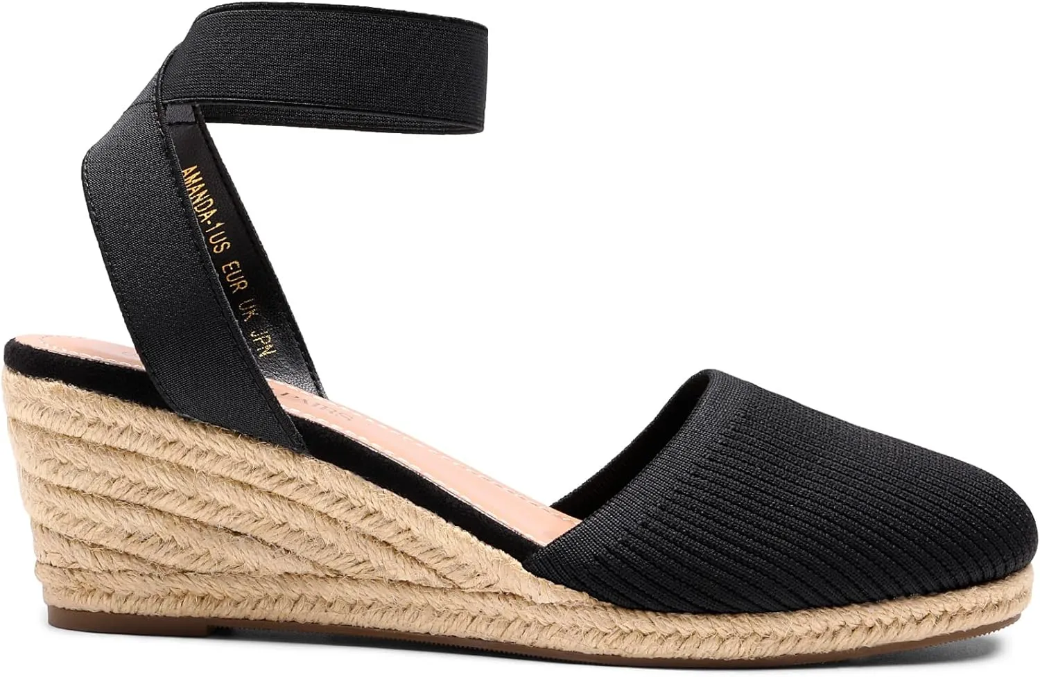 DREAM PAIRS Women's Elastic Ankle Strap Espadrilles Wedge Sandals
