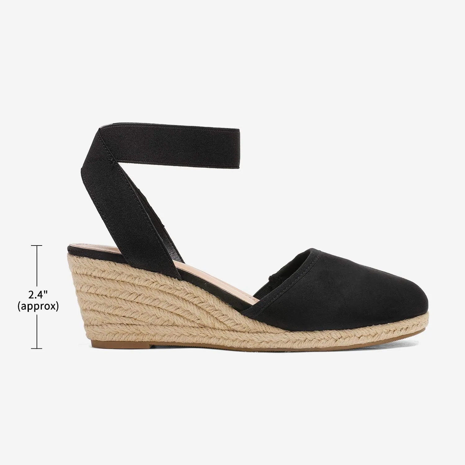 DREAM PAIRS Women's Elastic Ankle Strap Espadrilles Wedge Sandals