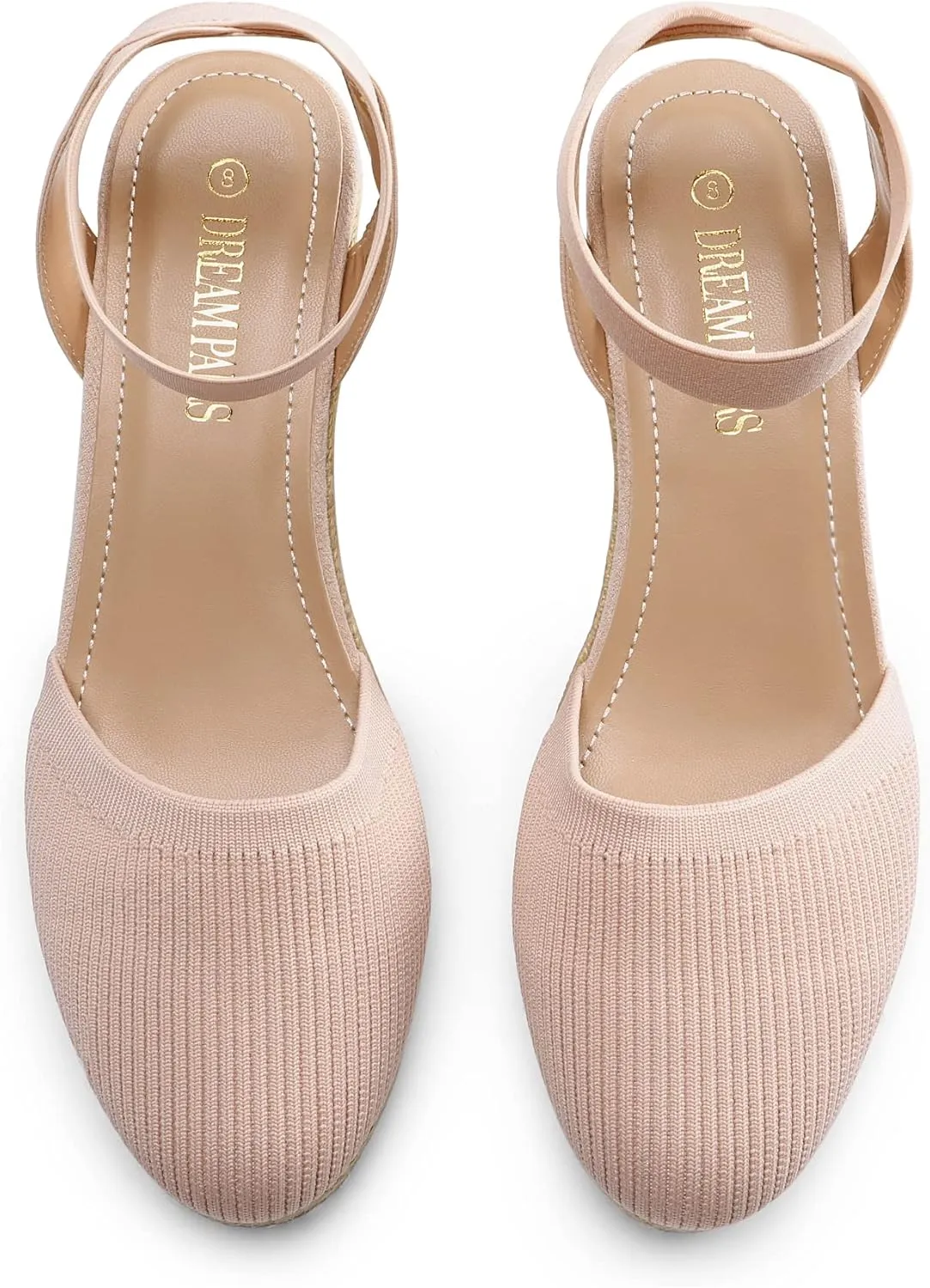 DREAM PAIRS Women's Elastic Ankle Strap Espadrilles Wedge Sandals