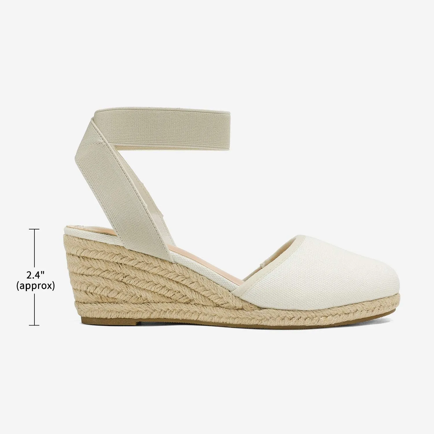 DREAM PAIRS Women's Elastic Ankle Strap Espadrilles Wedge Sandals