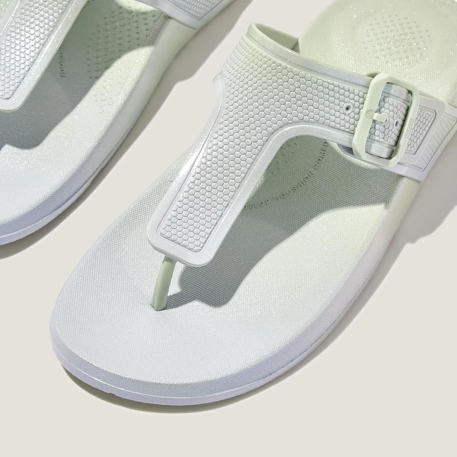 FitFlop Women's Iqushion Iridescent Adjustable Buckle Flip-Flops Wedge Sandal