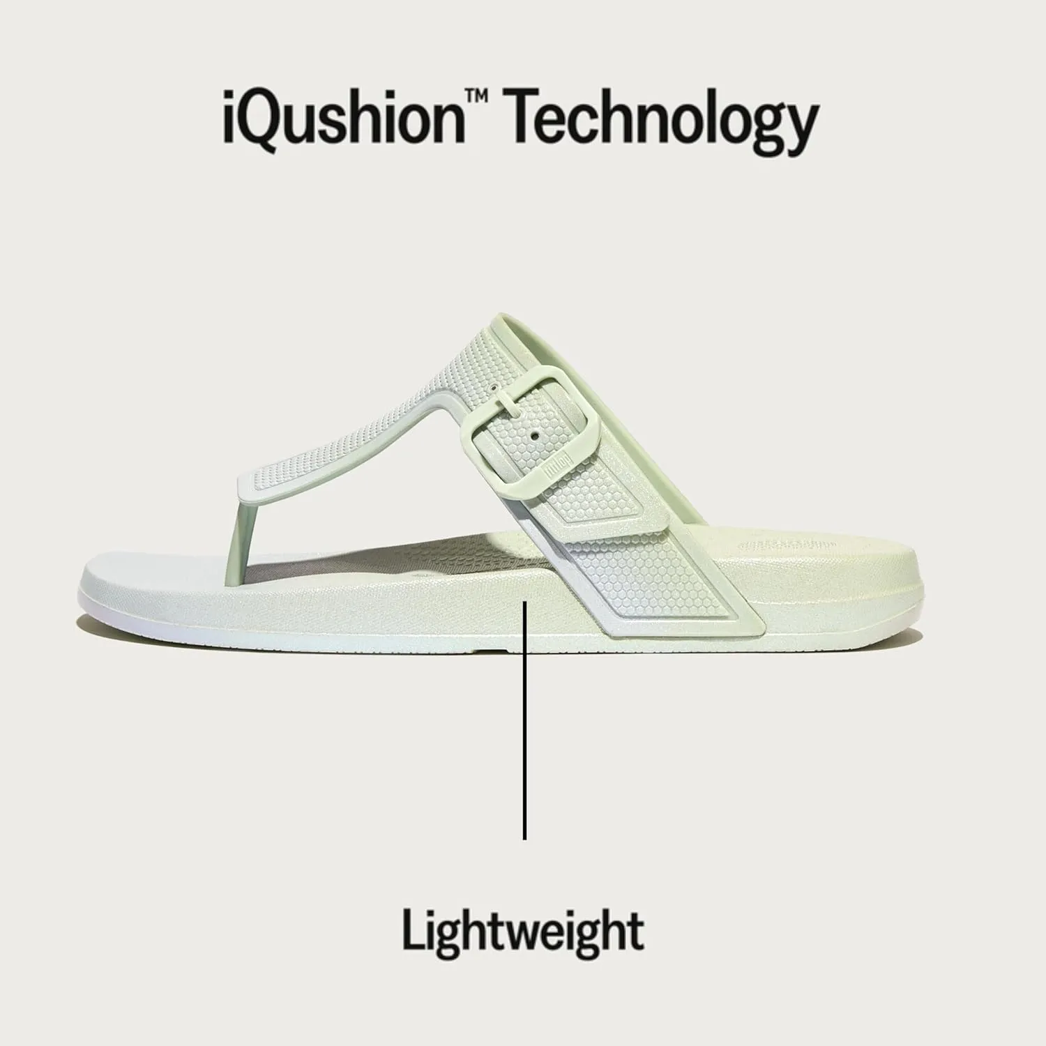 FitFlop Women's Iqushion Iridescent Adjustable Buckle Flip-Flops Wedge Sandal