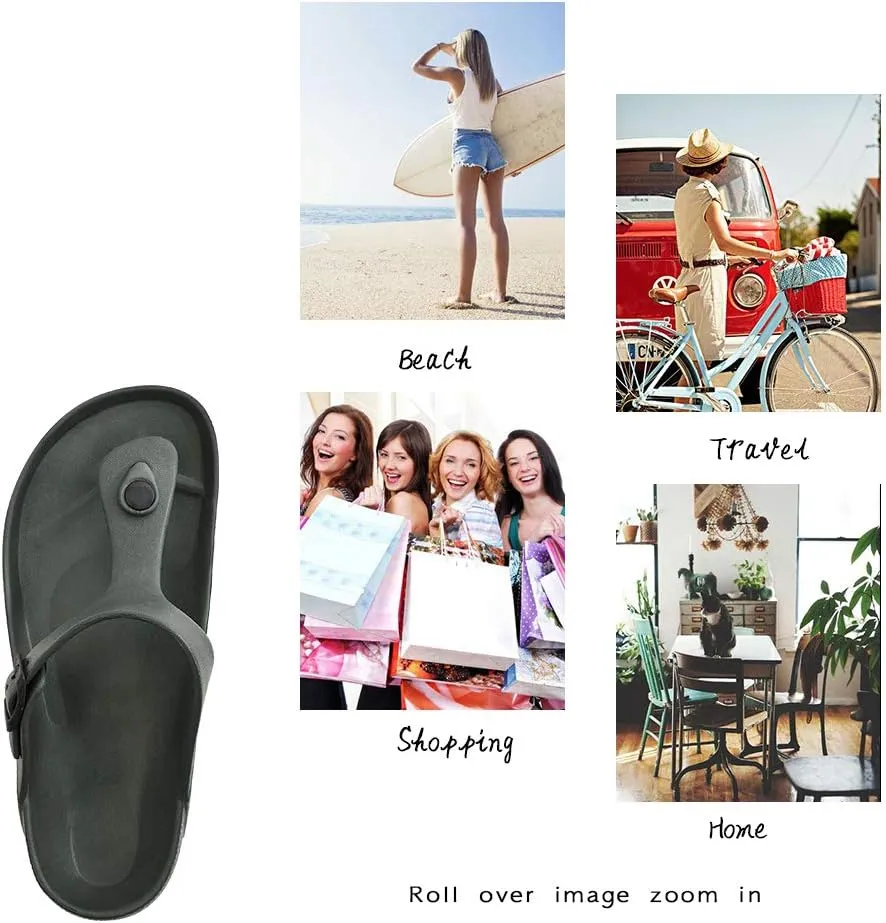 FUNKYMONKEY EVA Flip Flops Waterproof Adjustable Thong Sandals for Mens and Womens