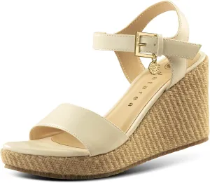 JATAREA Leather Wedge Sandals for Women | Women's Sandals Perfect for Summer