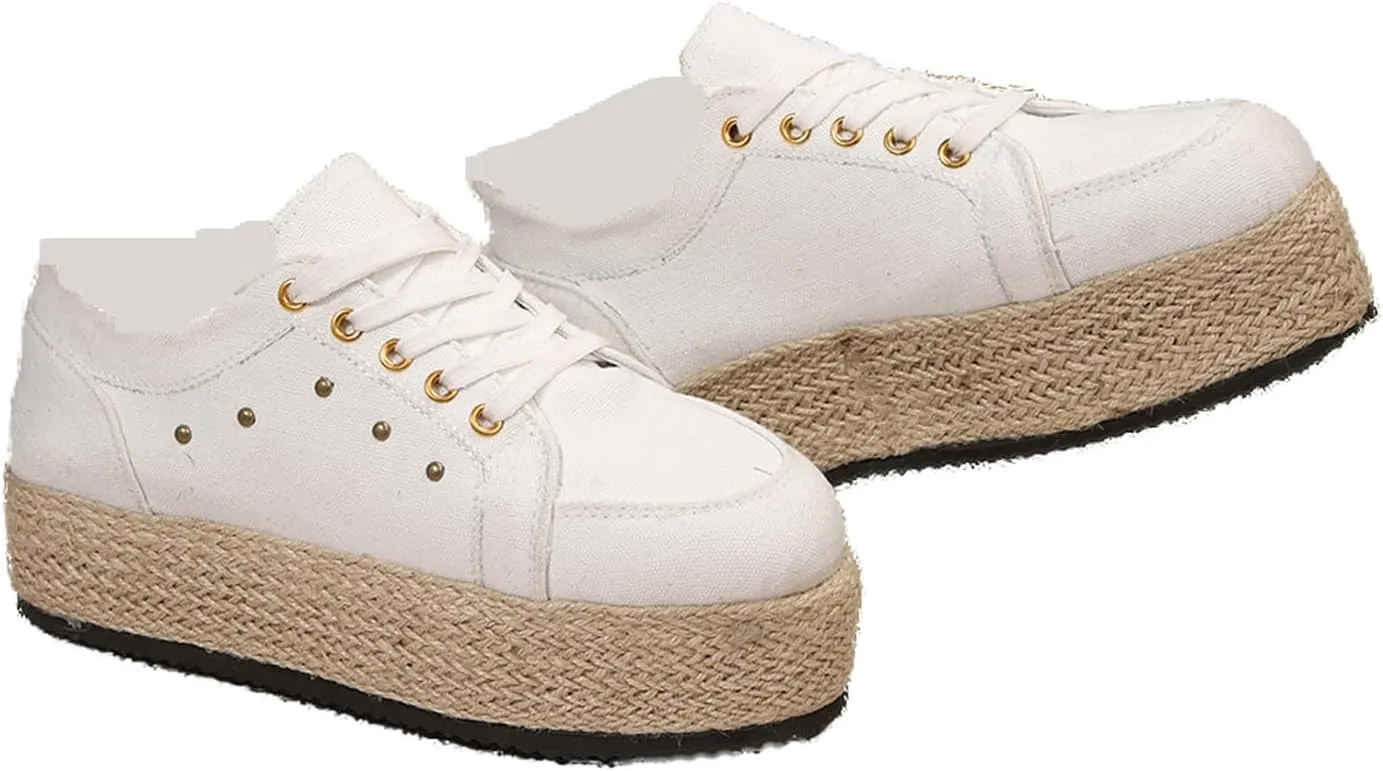 JITUUE Women's Fashion Sneakers Comfortable Casual Hemp Rope Platform Sole Espadrilles Shoes