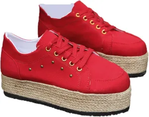 JITUUE Women's Fashion Sneakers Comfortable Casual Hemp Rope Platform Sole Espadrilles Shoes