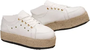 JITUUE Women's Fashion Sneakers Comfortable Casual Hemp Rope Platform Sole Espadrilles Shoes
