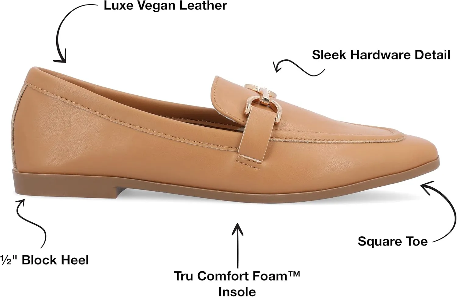 Journee Collection Womens Mizza Faux Leather Slip On Loafers