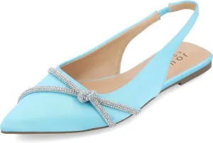 Journee Collection Womens Rebbel Satin Slingback Heels