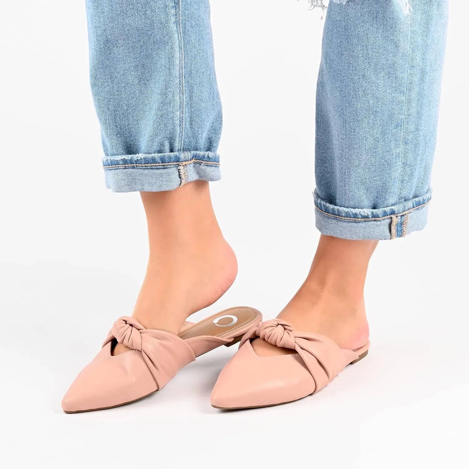 Journee Collection Womens Salinn Faux Leather Pointed Toe Mules