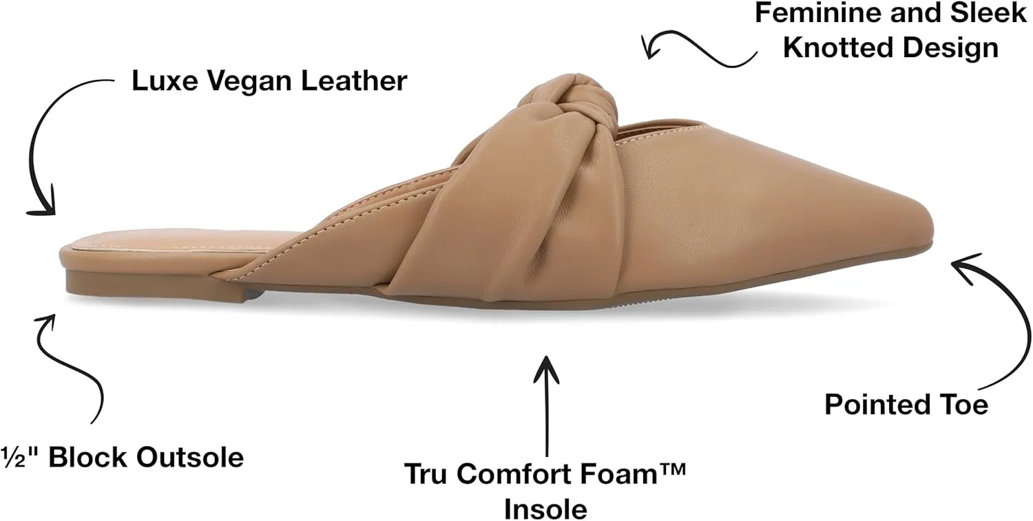 Journee Collection Womens Salinn Faux Leather Pointed Toe Mules