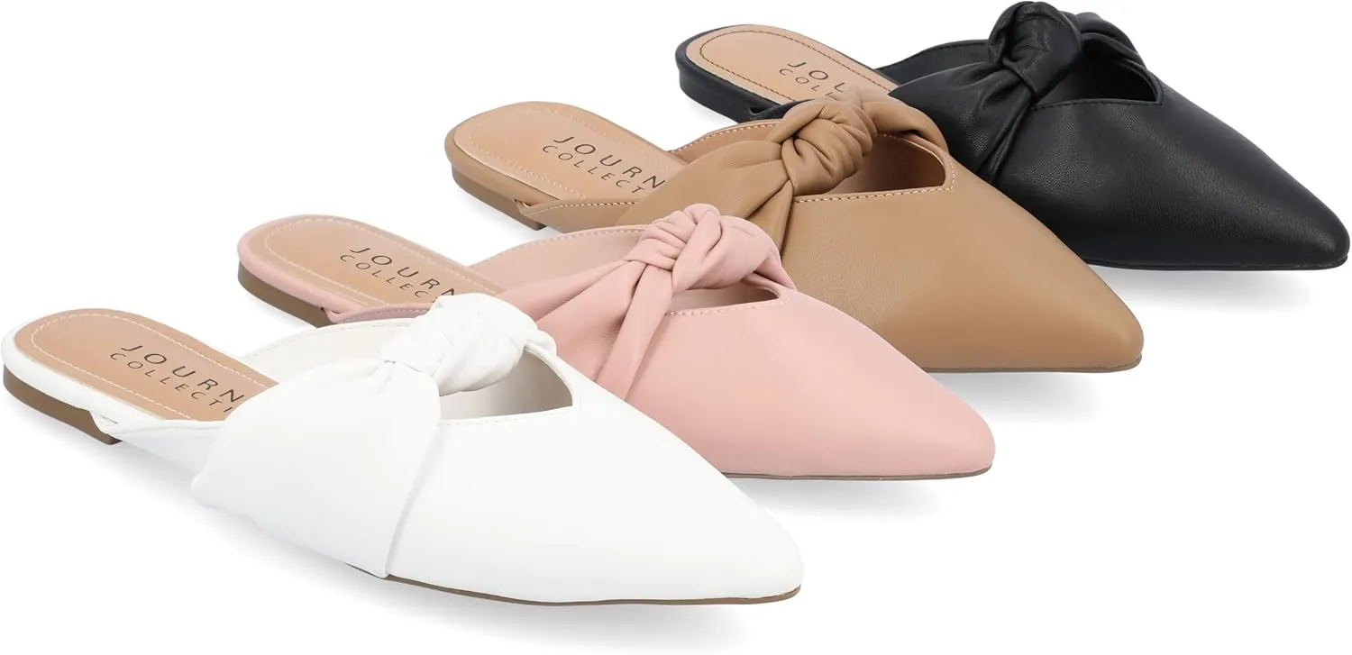 Journee Collection Womens Salinn Faux Leather Pointed Toe Mules