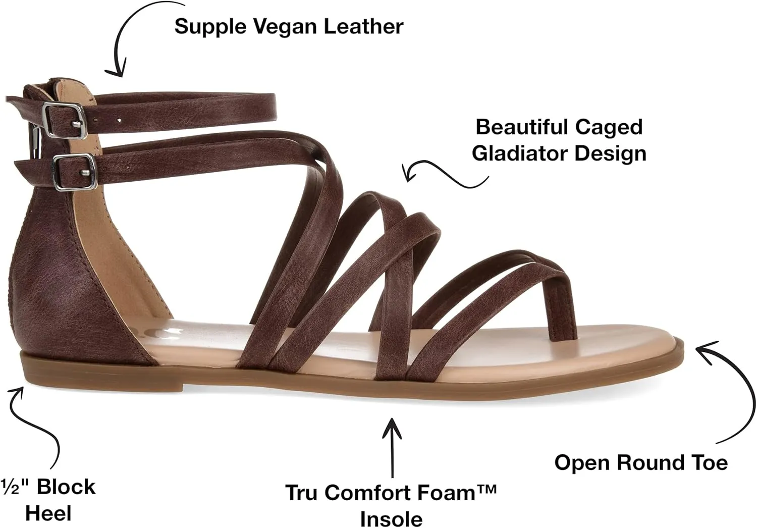 Journee Womens Zailie Tru Comfort Foam Flat Sandals