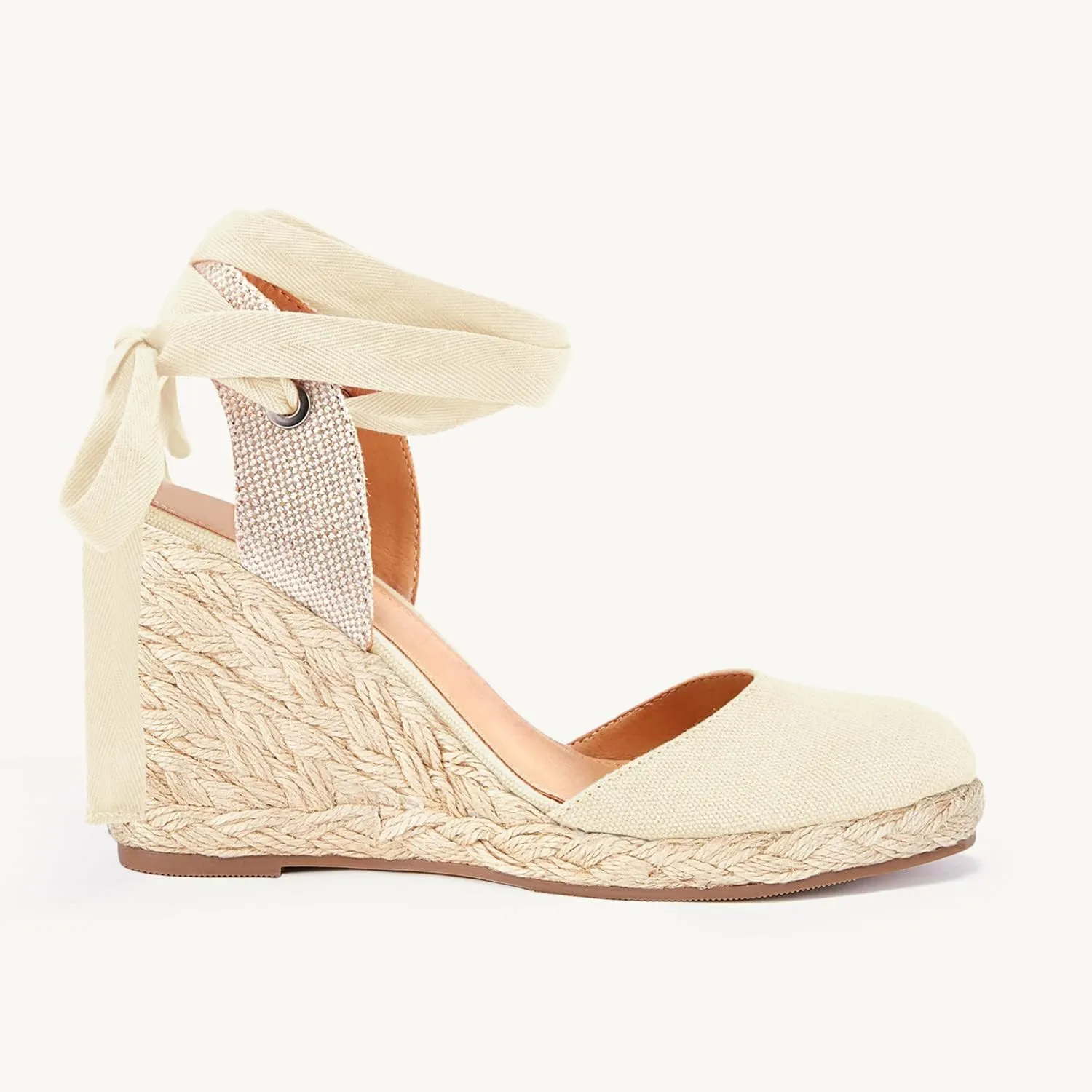 Juliet Holy Womens Lace up Espadrilles Closed Toe Wedges Sandals Strappy Slingback Platform Heels