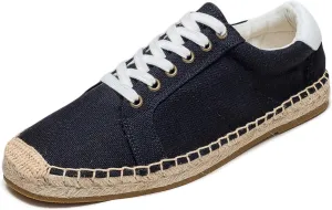 Lace-up Espadrilles for Men, Mens Sneakers Casual Comfy Linen Vegan Canvas Shoes Men's Flat Shoes for Summer,Spring,Autumn Any Scenario