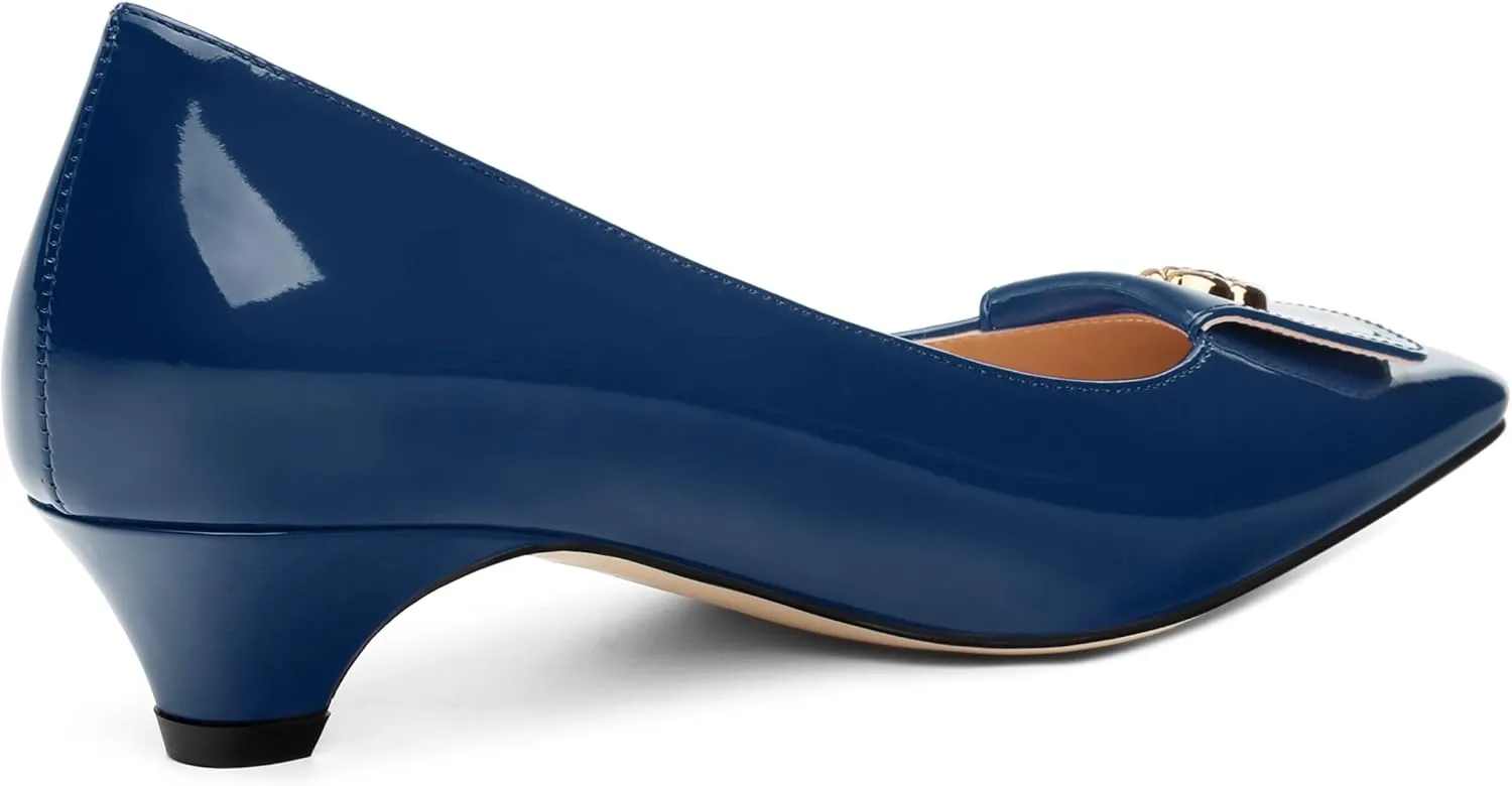 Low Heel Kitten Heel Shoes for Women. The Small Square Shaped Toe Cap is Classic and Fashionable, and They are Suitable for Various Occasions. 1.4 inches