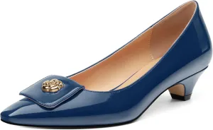 Low Heel Kitten Heel Shoes for Women. The Small Square Shaped Toe Cap is Classic and Fashionable, and They are Suitable for Various Occasions. 1.4 inches