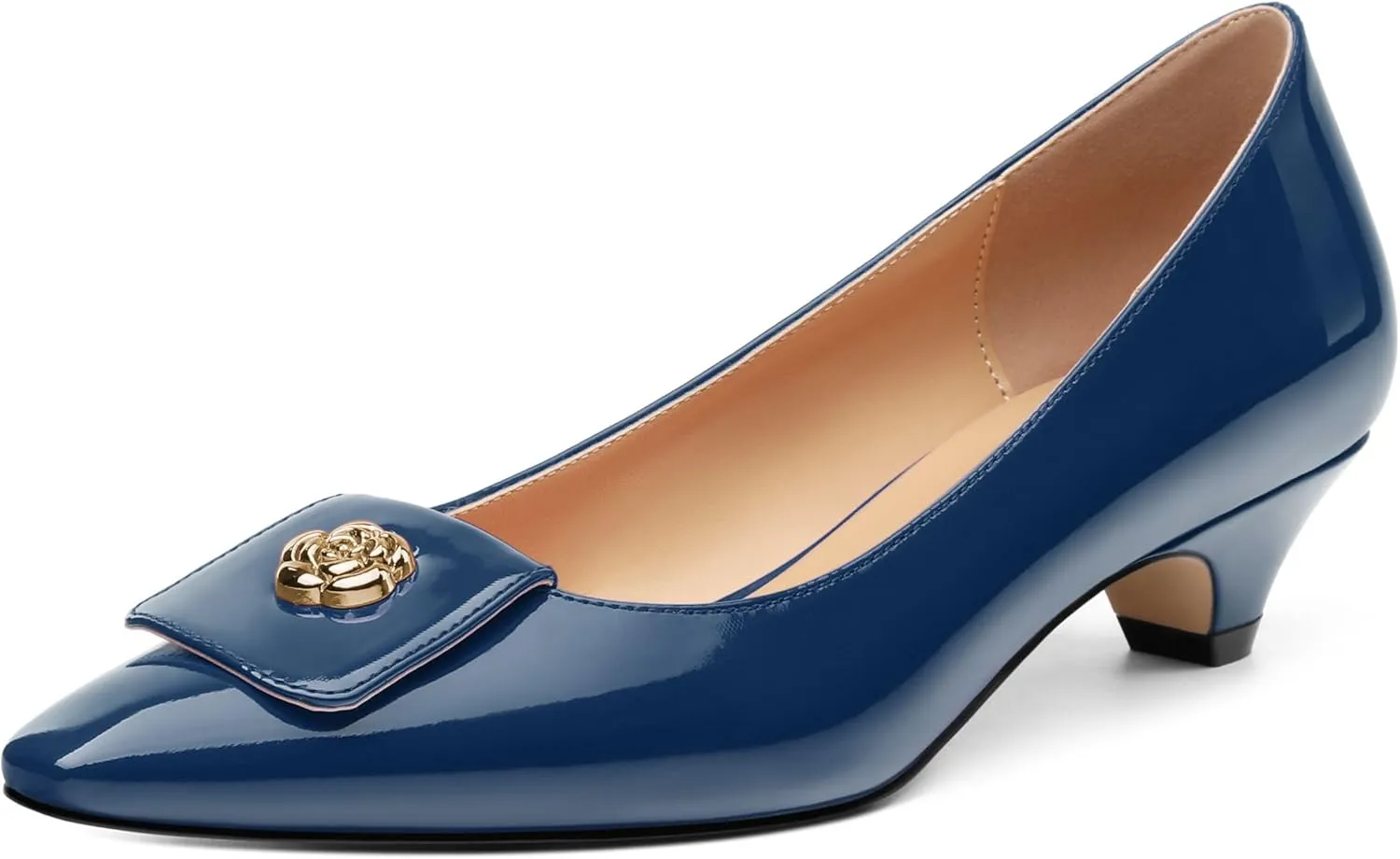 Low Heel Kitten Heel Shoes for Women. The Small Square Shaped Toe Cap is Classic and Fashionable, and They are Suitable for Various Occasions. 1.4 inches