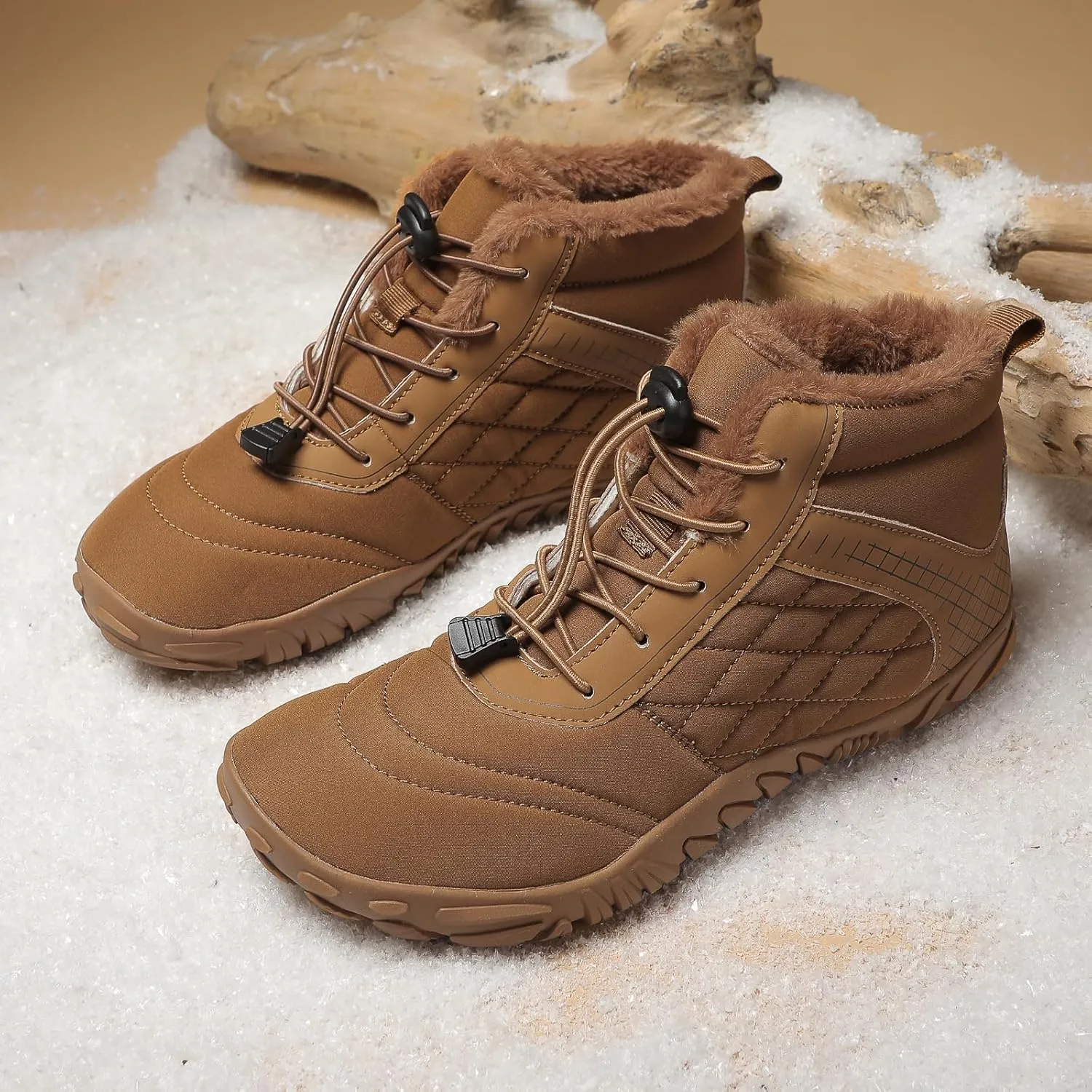 Mens Wide Shoes Toe Box Winter Cross Trainer Minimalist Anti Skid Shoes for Women Cotton Boots Sneakers Outdoor Ankle Boots Brown Black Green White