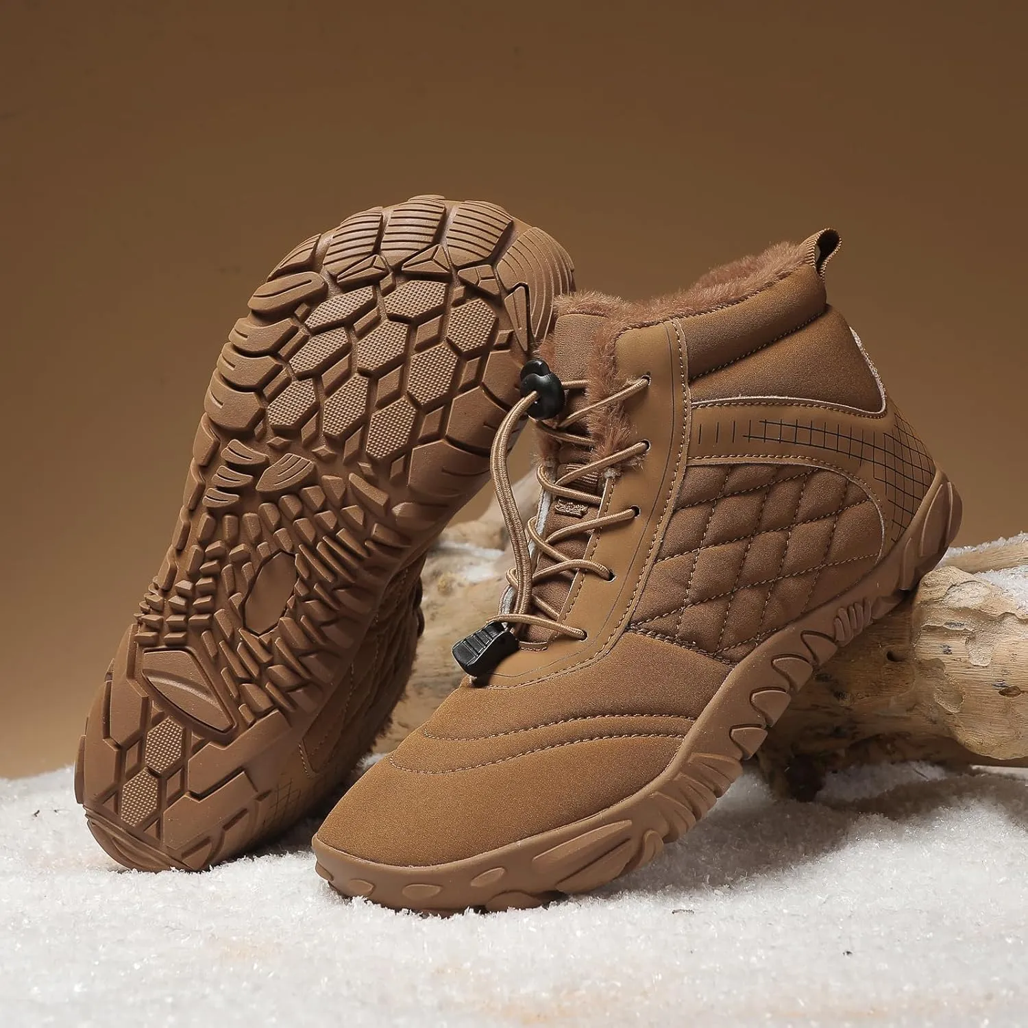 Mens Wide Shoes Toe Box Winter Cross Trainer Minimalist Anti Skid Shoes for Women Cotton Boots Sneakers Outdoor Ankle Boots Brown Black Green White