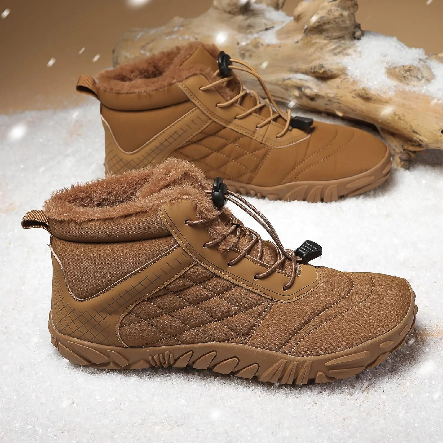 Mens Wide Shoes Toe Box Winter Cross Trainer Minimalist Anti Skid Shoes for Women Cotton Boots Sneakers Outdoor Ankle Boots Brown Black Green White