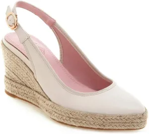 MIOKE Women's Espadrille Wedge Sandals Pointed Toe Slingback Strap Chunky Platform High Heel Dress Shoes