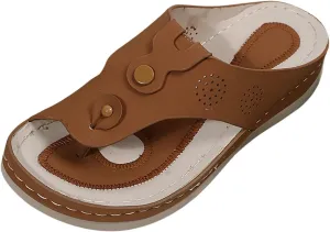 Orthopedic Sandals for Women Casual Open Toe Slip On Comfortable Slippers Arch Support Flip Flops Sandal