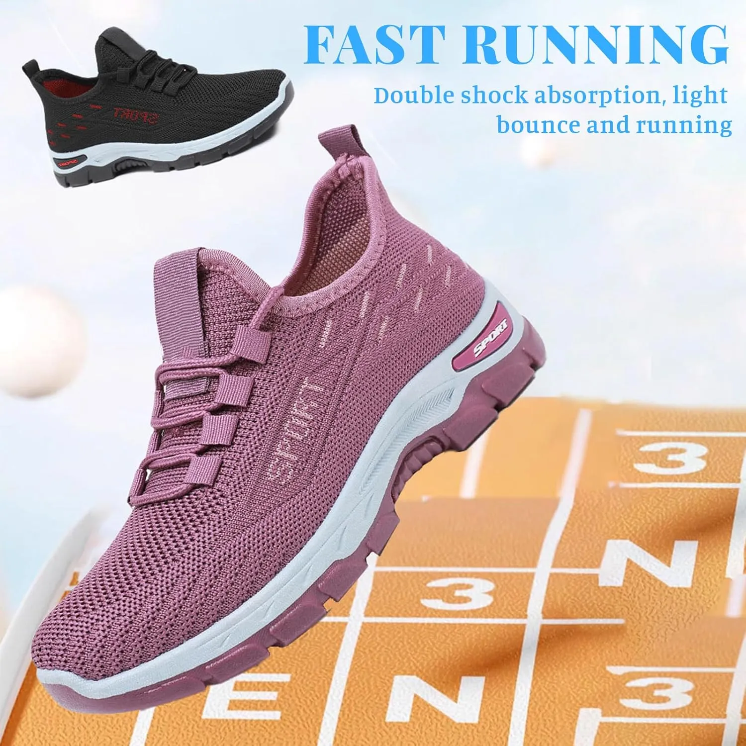 Orthopedic Shoes Arch Support Wide Toe Box Sneakers Slip On Mesh Breathable Walking Sneakers Non-Slip Gym Tennis Athletic Workout Trainer Comfortable Diabetes Shoes