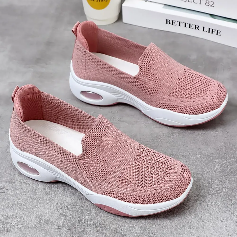 Padgene Women Walking Shoes Sock Sneakers Slip-On Breathable Mesh Trainers Women's Comfortable Casual Ladies Air Cushion Athletic Shoes Running Jogging Shoes
