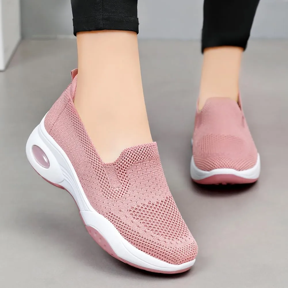 Padgene Women Walking Shoes Sock Sneakers Slip-On Breathable Mesh Trainers Women's Comfortable Casual Ladies Air Cushion Athletic Shoes Running Jogging Shoes
