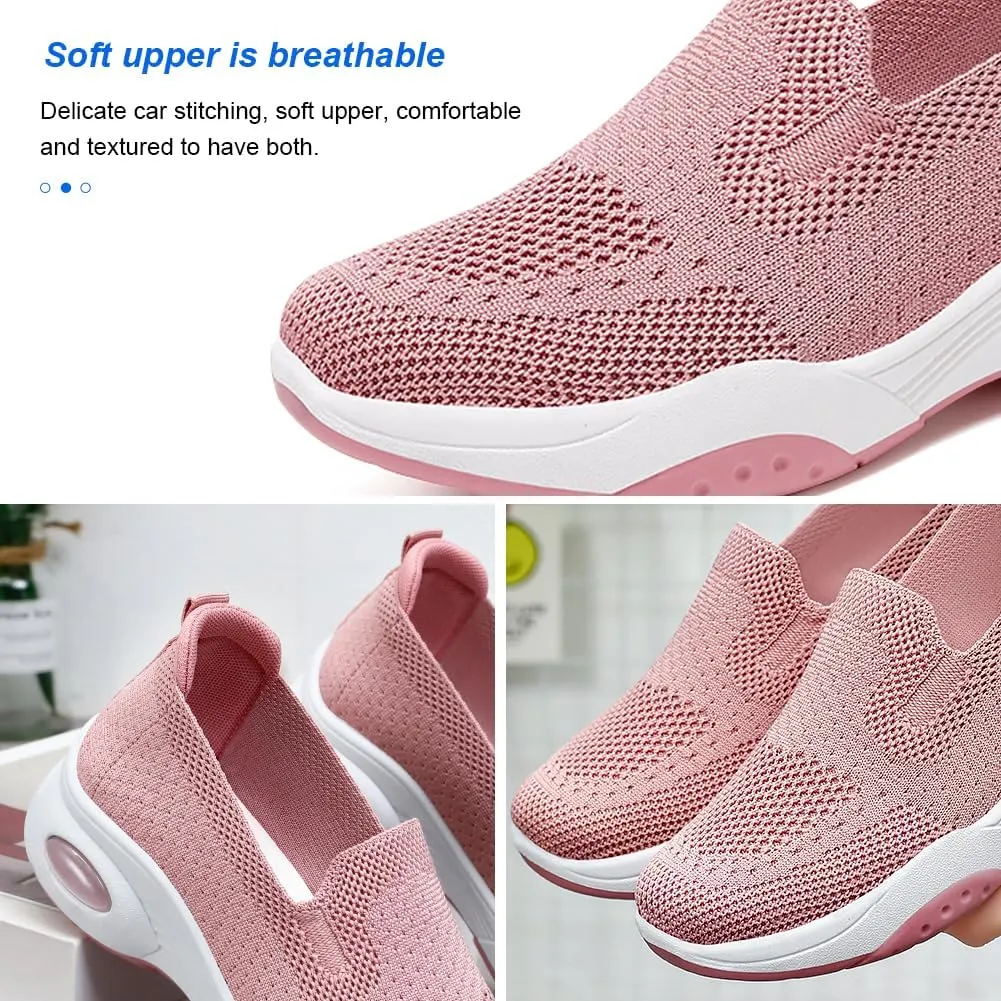 Padgene Women Walking Shoes Sock Sneakers Slip-On Breathable Mesh Trainers Women's Comfortable Casual Ladies Air Cushion Athletic Shoes Running Jogging Shoes