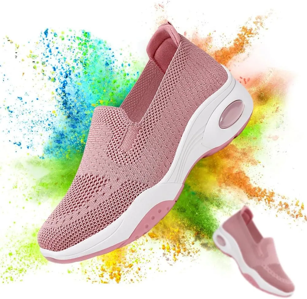 Padgene Women Walking Shoes Sock Sneakers Slip-On Breathable Mesh Trainers Women's Comfortable Casual Ladies Air Cushion Athletic Shoes Running Jogging Shoes