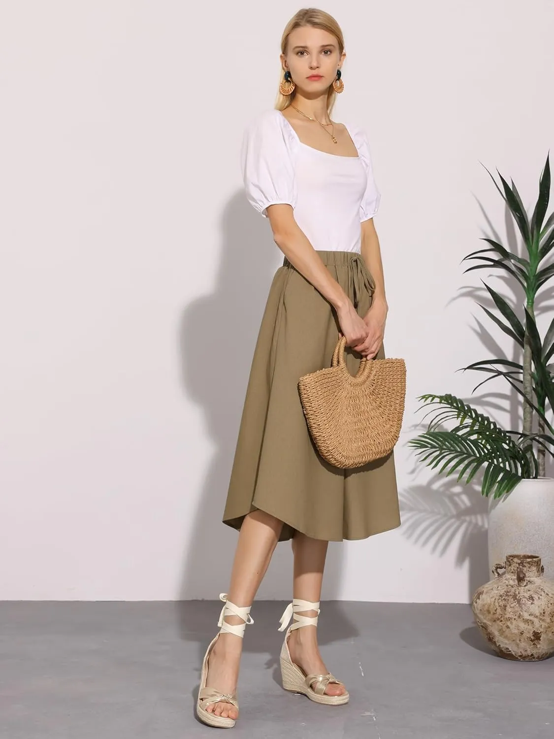 Perphy Lace Up Platform Espadrilles Wedges Heel Sandals for Women