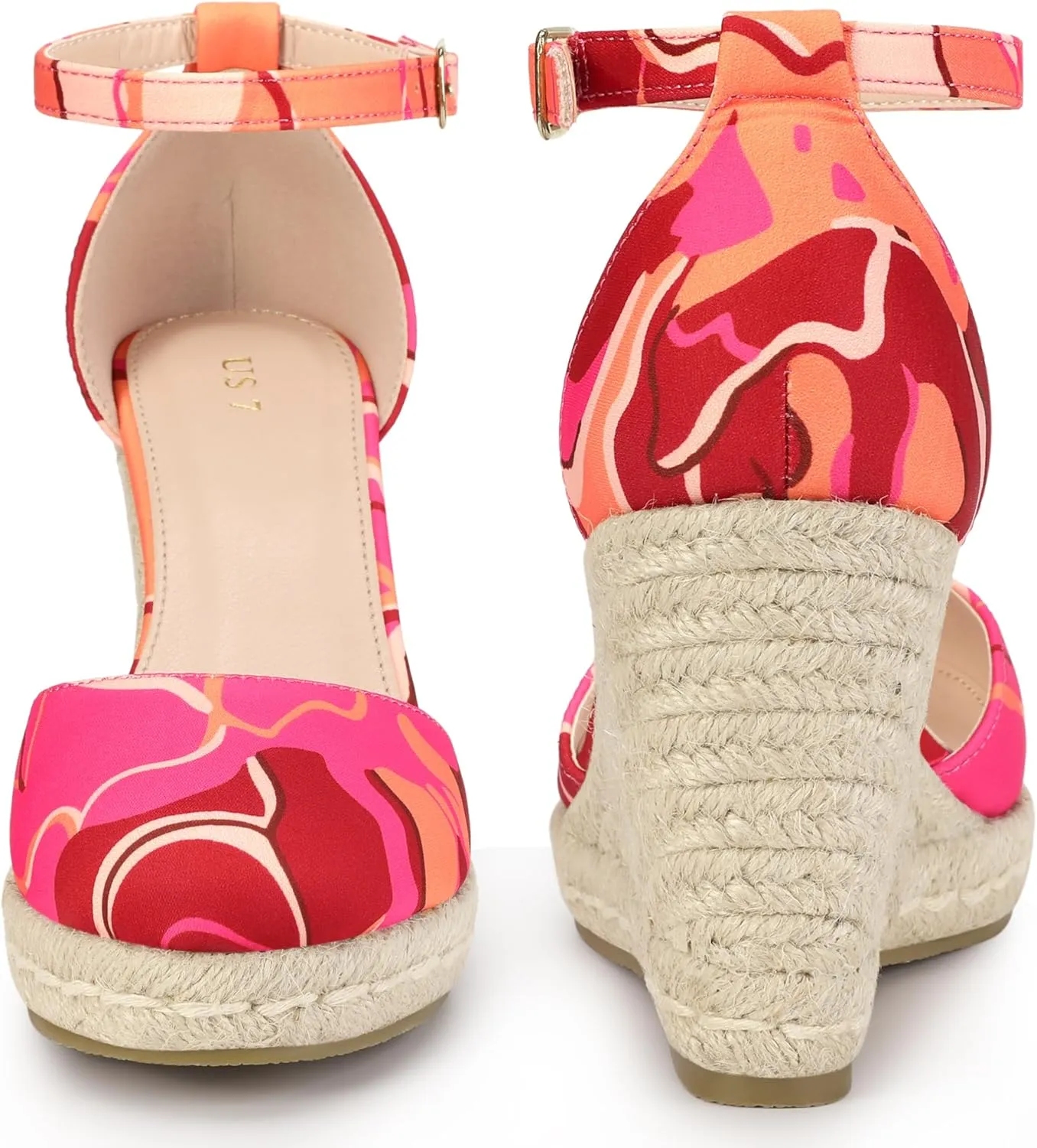 Perphy Platform Espadrilles Closed Toe Wedge Heel Sandals Wedges for Women