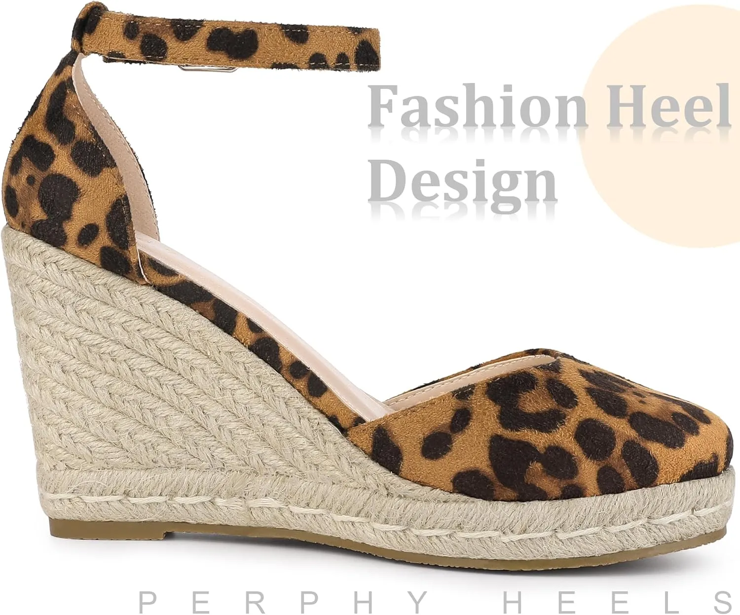 Perphy Platform Espadrilles Closed Toe Wedge Heel Sandals Wedges for Women