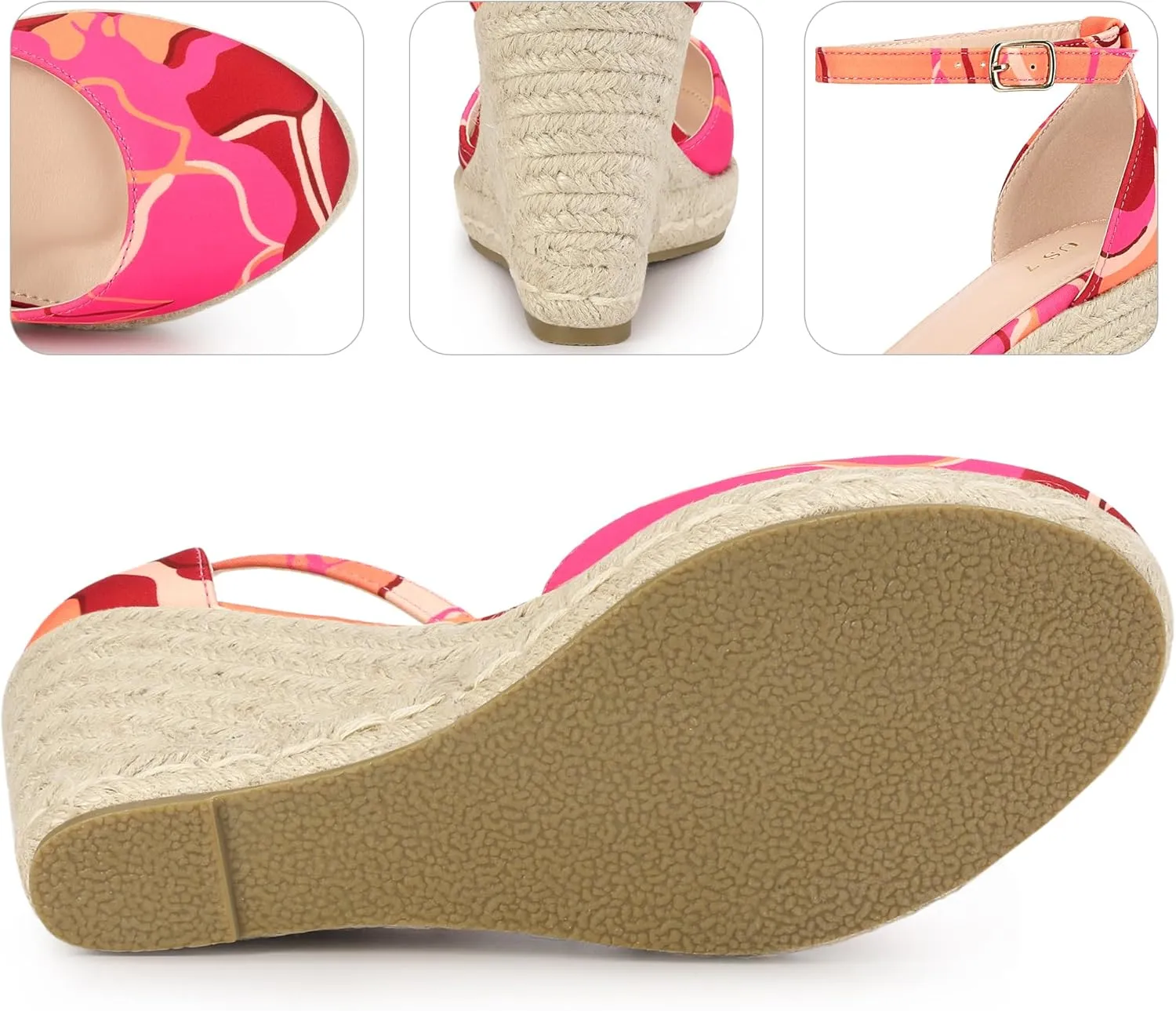 Perphy Platform Espadrilles Closed Toe Wedge Heel Sandals Wedges for Women