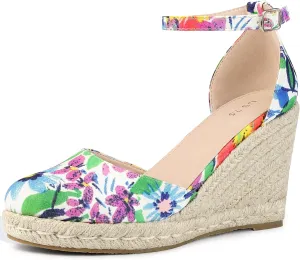 Perphy Platform Espadrilles Closed Toe Wedge Heel Sandals Wedges for Women