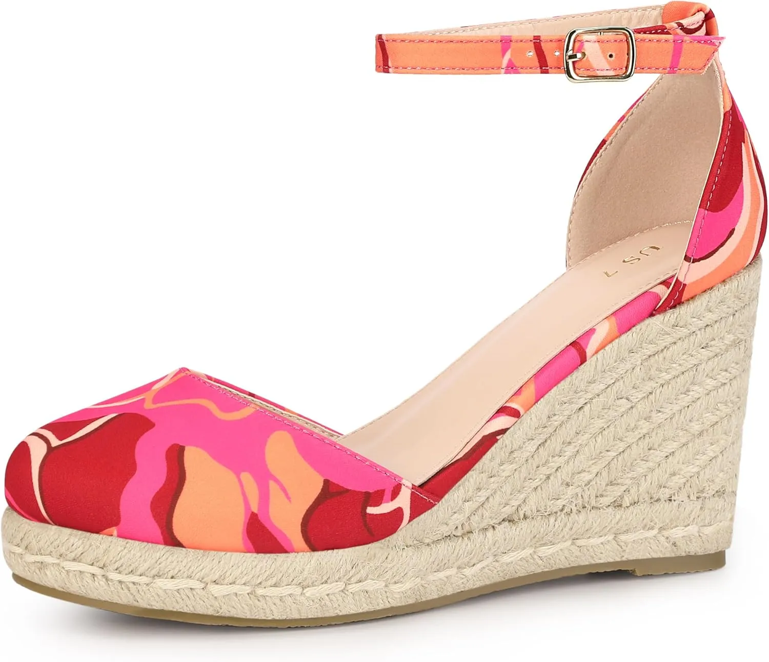 Perphy Platform Espadrilles Closed Toe Wedge Heel Sandals Wedges for Women