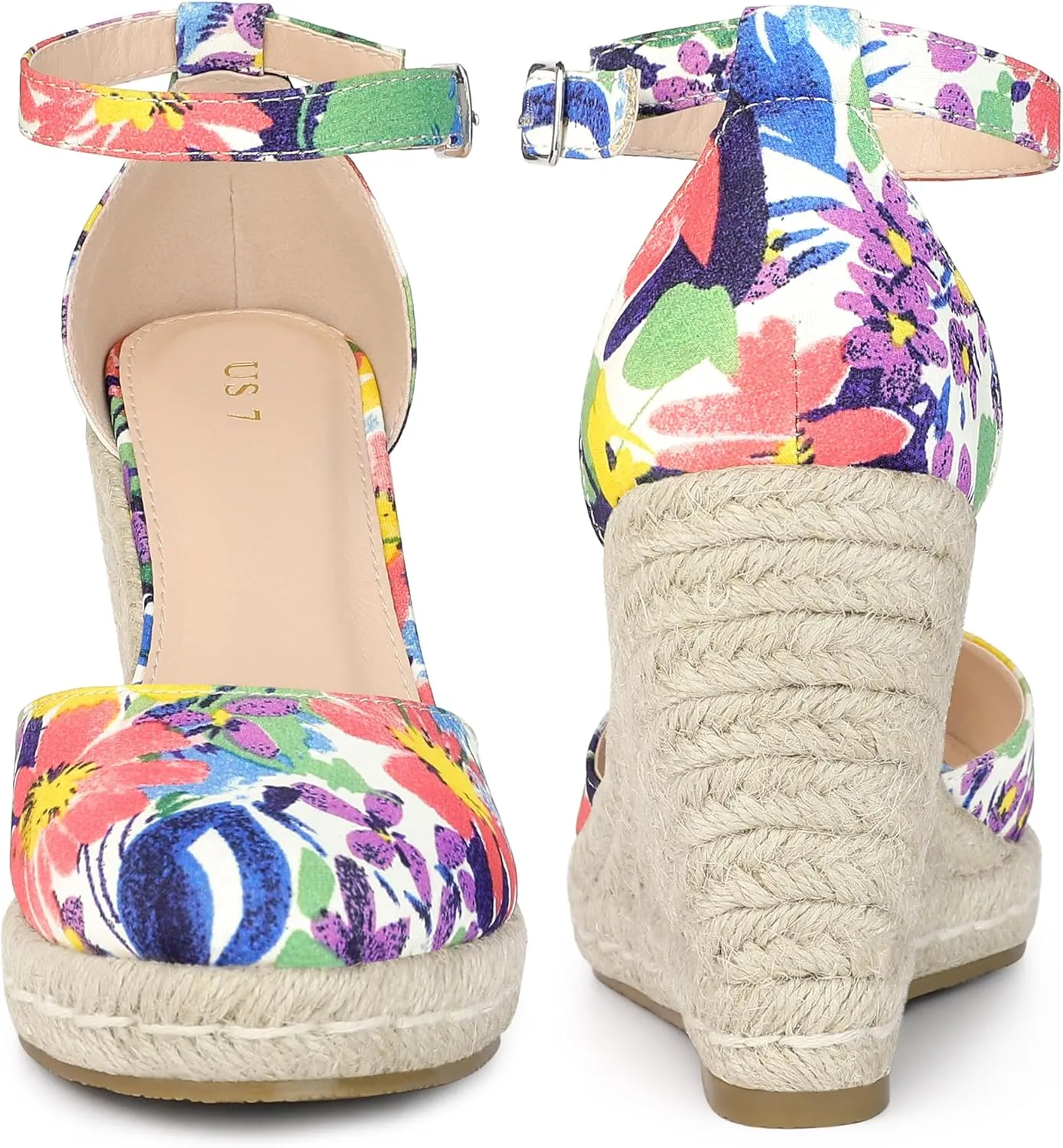 Perphy Platform Espadrilles Closed Toe Wedge Heel Sandals Wedges for Women
