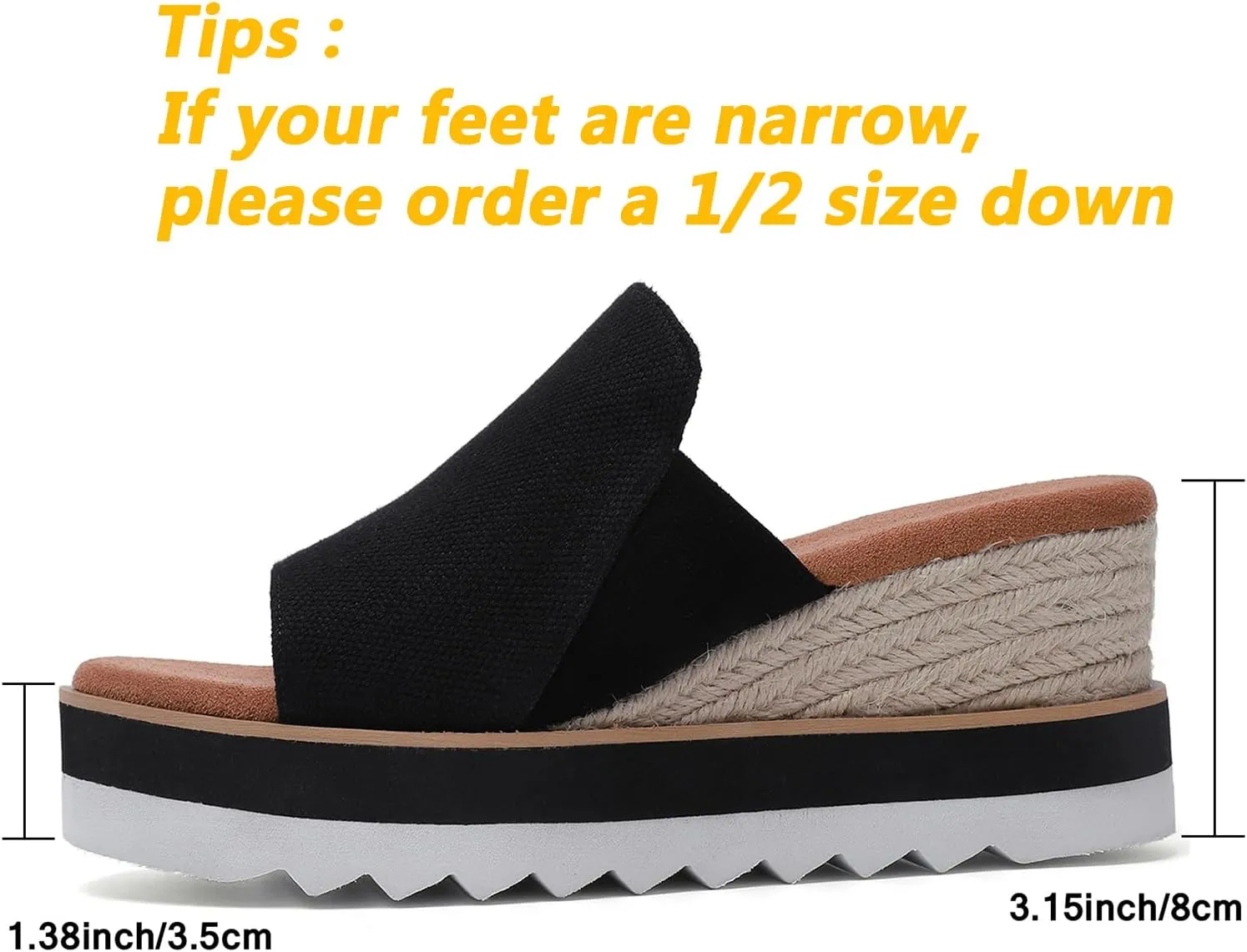 Platform Sandals Espadrilles Mules for Women Wedge Open Toe Slip On Sandals Raffia Womens Slides Shoes for Summer Vacation Beach Casual