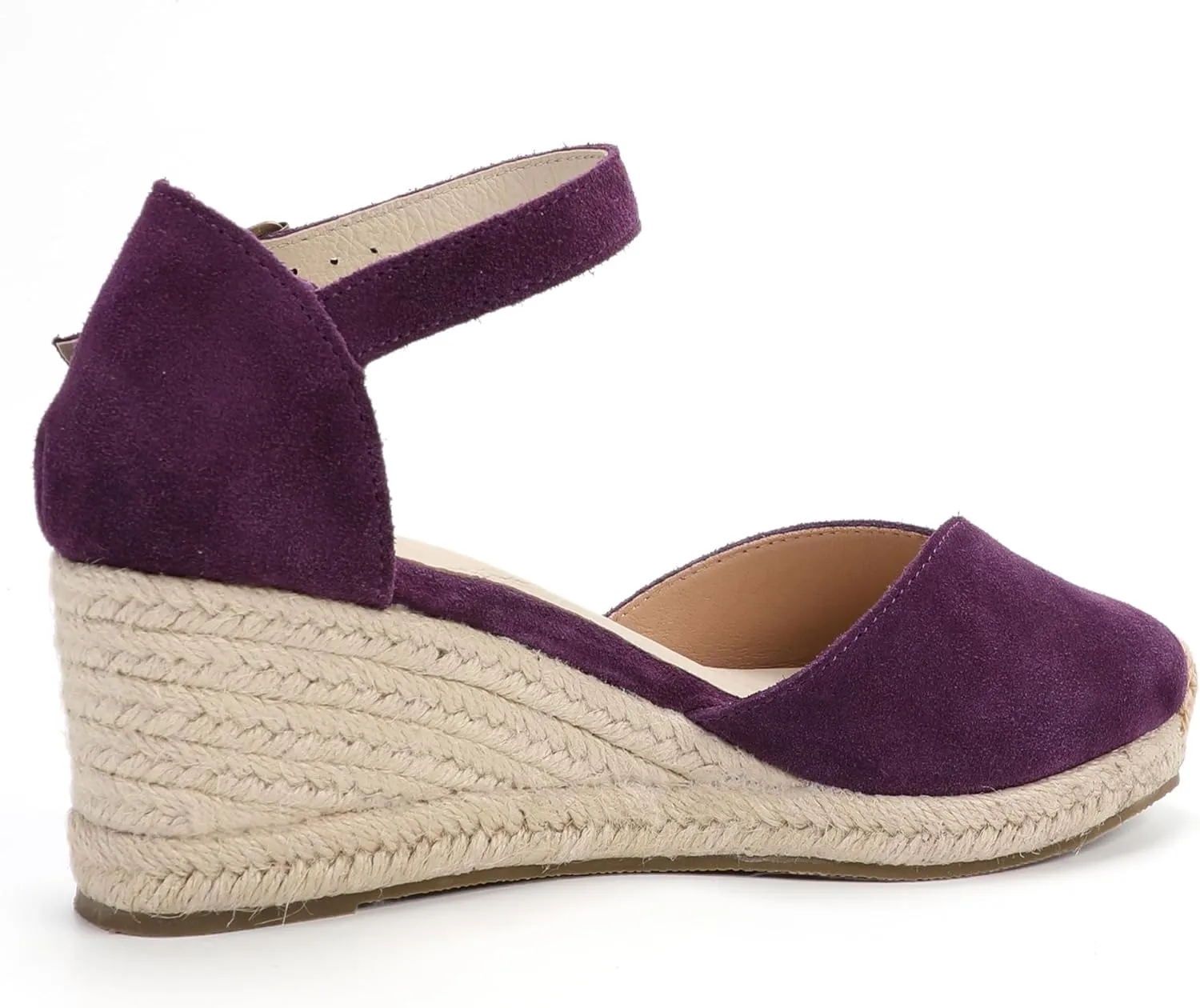 Platform Wedges Sandals for Women, 3" Wedge, Ankle-Strap, Cap Toe, Summer Espadrilles Heel Shoes