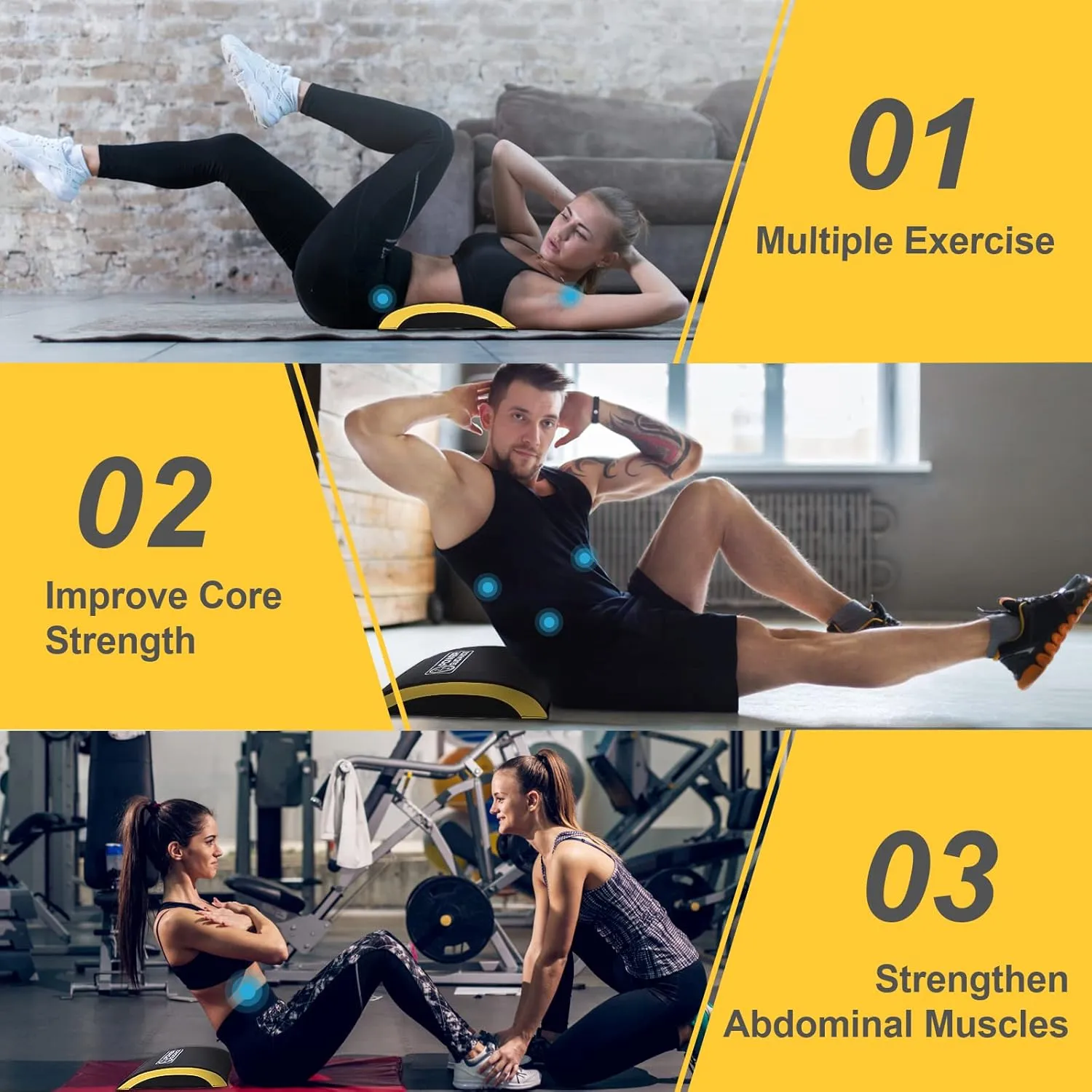 POWER GUIDANCE Ab Exercise Mat - Sit Up Pad - Abdominal & Core Trainer Mat for Full Range of Motion Ab Workouts
